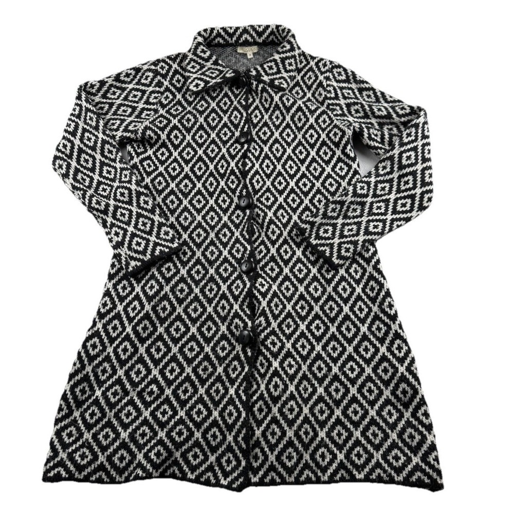 Cocogio Womens M Wool Blend Long Sweater Coat Made In Italy Classic Modern